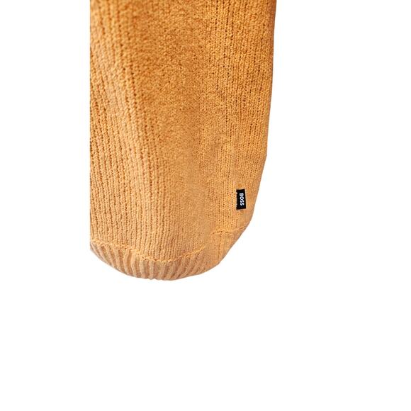 Hugo boss womens oversized slub orange knit heavy sweater EUC sz M preppy 90s - Picture 3 of 8